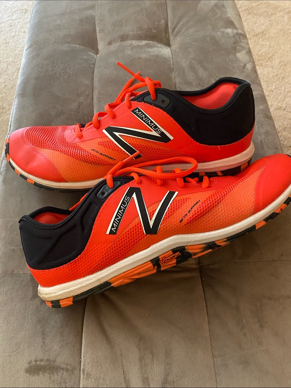 New Balance Orange and Black Minimus Running Shoes - Picture 4 of 6